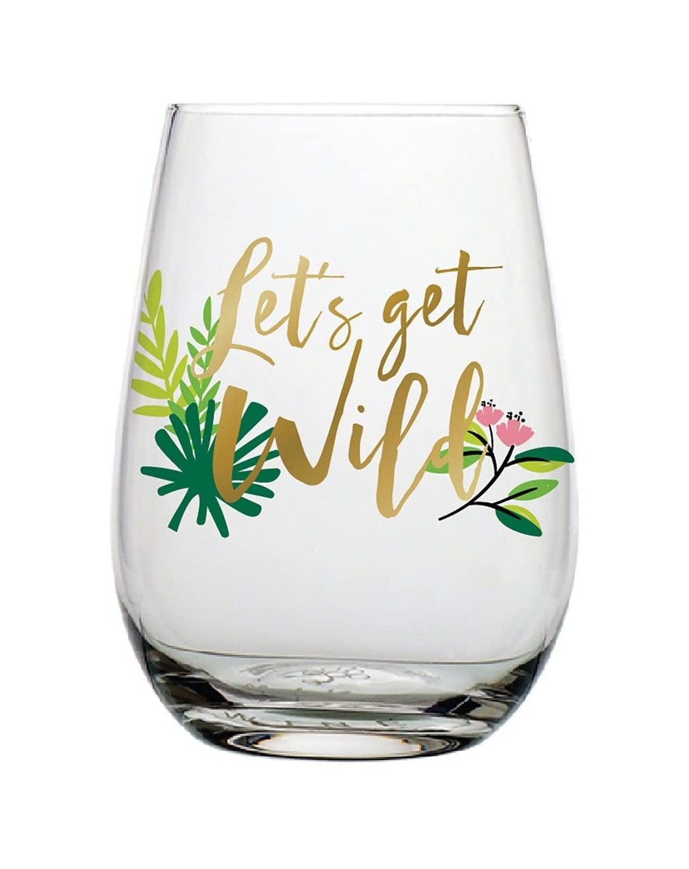 Favors Slant Collections Stemless Wine Glass- 20-Ounce- Let's Get Wild - Let's Get Wild - CQ18028AGI6 $15.37
