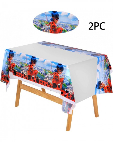 Tablecovers 2 pack Miraculous Themed Birthday Party Decorations - Disposable Miraculous Plastic Tablecloth Disposable Table C...