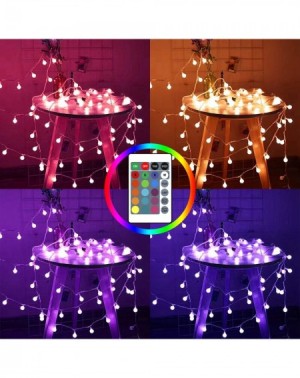Outdoor String Lights Globe String Lights 33ft 100 LED 16 Colors Changing Lights with Remote- USB Powered Fairy Light Indoor ...