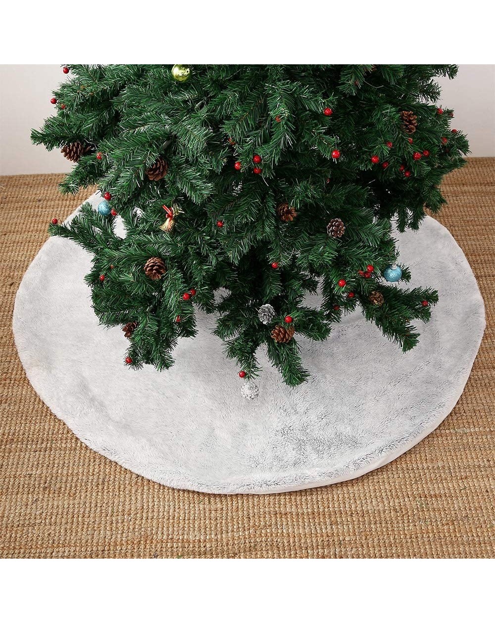 Tree Skirts Christmas Extra-Fluffy Tree Skirt- Chateau Grey- 56" x 56 - Chateau Grey - CO192UO6EXQ $26.67