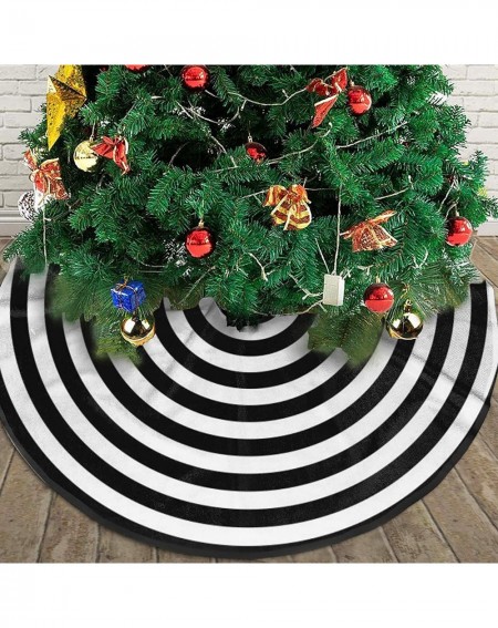 Tree Skirts Small Attractive Black and White Annual Rings Rustic Christmas Tree Skirt 30 in- for Merry Xmas Holiday Party Sup...
