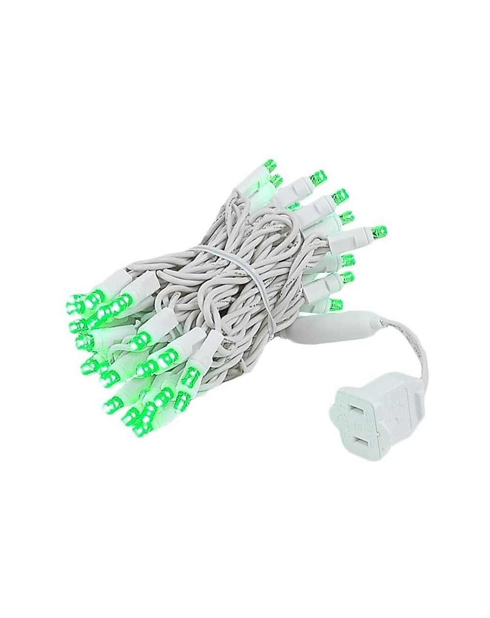 Outdoor String Lights 50 Light LED Christmas Mini Light Set- Outdoor Lighting Wedding Patio String Lights- Green- White Wire-...