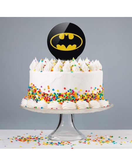 Cake & Cupcake Toppers Acrylic Batman Classic Bat Shield Logo Cake Topper Party Decoration for Wedding Anniversary Birthday G...