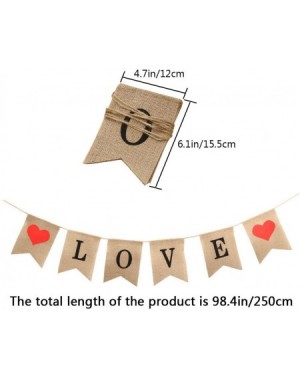 Banners & Garlands Love Burlap Banner with Red Heart Valentines Photo Props Bunting for Wedding Party Valentine's Day Anniver...