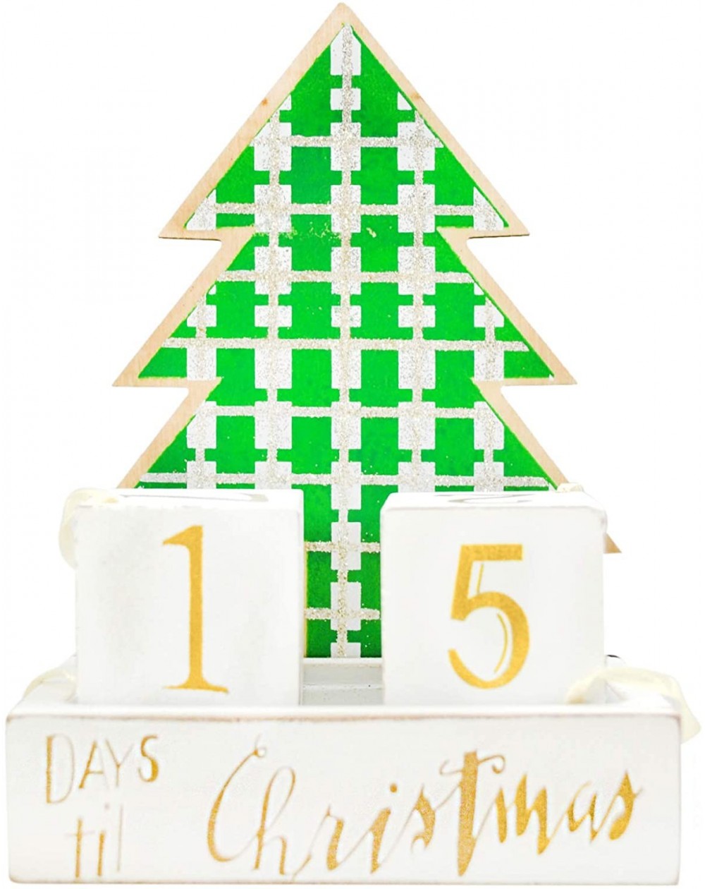 Advent Calendars Christmas Countdown Blocks Wooden Days Til Xmas Tree Desk Table Top Calendar- 6 5/8 Inch - CW18X25Y3K2 $13.45