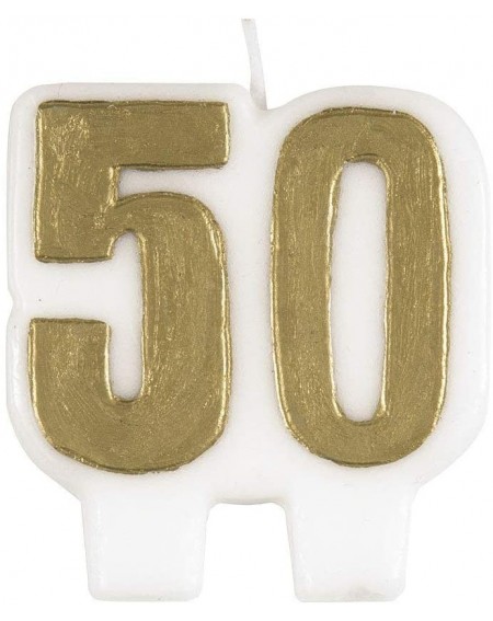 Cake Decorating Supplies Gold Number 50 Birthday Candle - Gold 50th Birthday - CI11YQFI973 $7.45