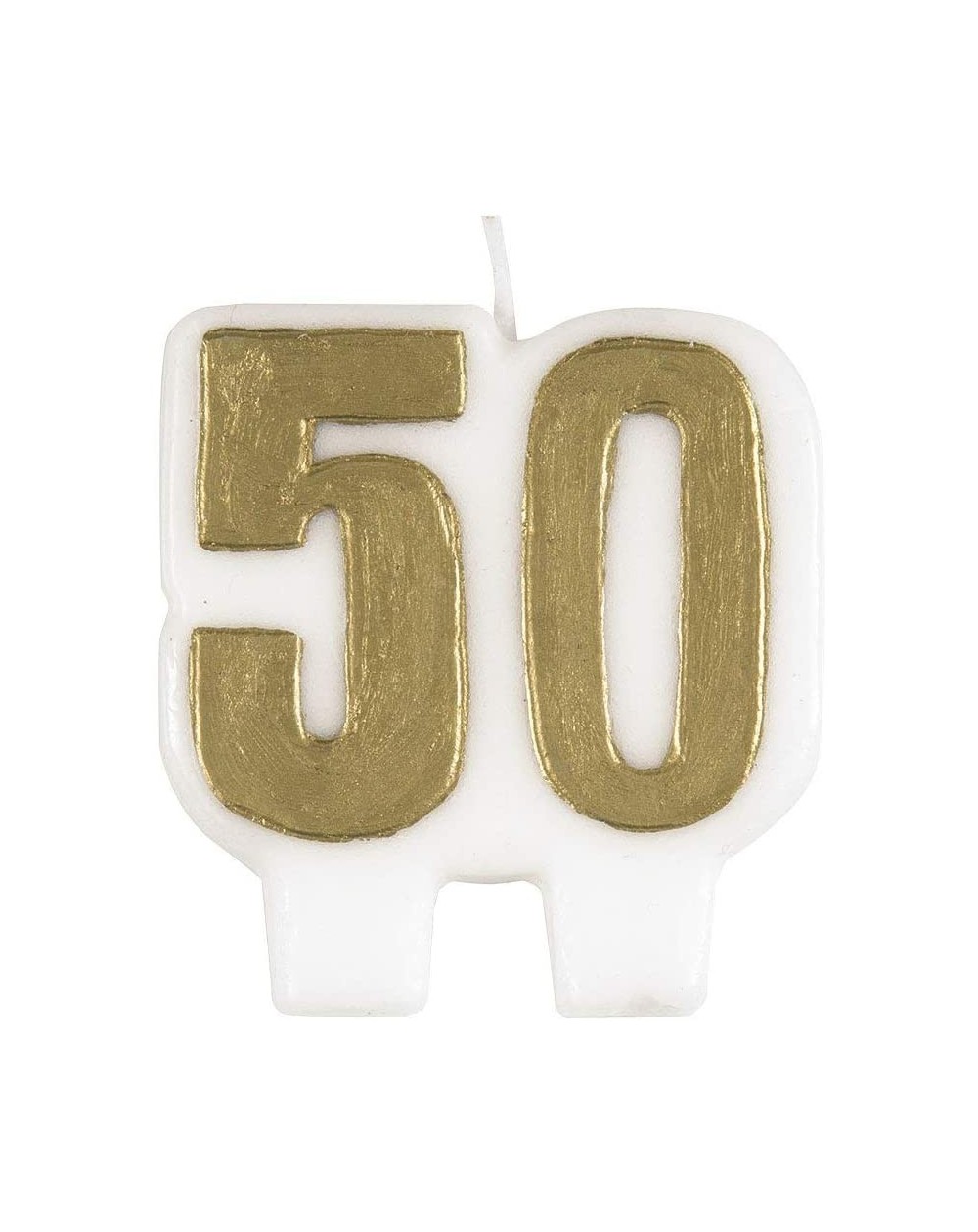 Cake Decorating Supplies Gold Number 50 Birthday Candle - Gold 50th Birthday - CI11YQFI973 $7.45