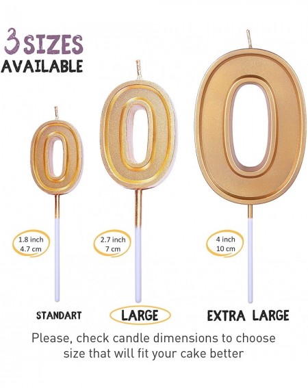 Cake Decorating Supplies Number 80 Birthday Candle - Large Gold Number Eighty Candles on Stick - Elegant Gold Number Candles ...