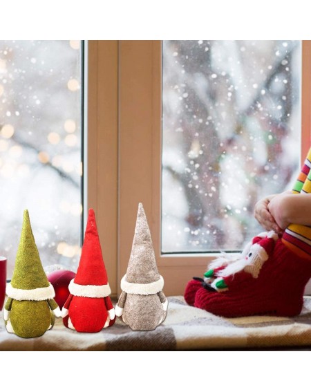 Ornaments Christmas Gnome Plush Decorations - Handmade Swedish Tomte Scandinavian Santa Elf Ornaments - Gnome Christmas Decor...