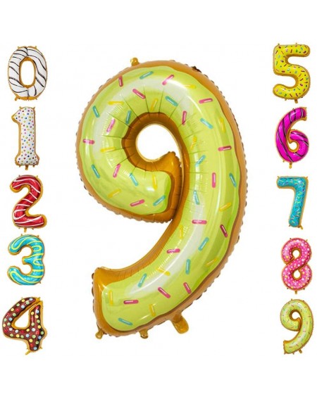 Balloons Number Balloons 9- 9th Birthday Party Foil Mylar Number Balloons for Kid Girl Boy- Donut- 40 Inch - Donut Number 9 -...