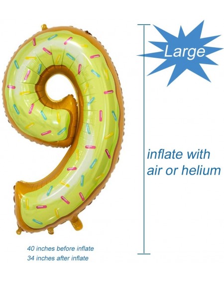 Balloons Number Balloons 9- 9th Birthday Party Foil Mylar Number Balloons for Kid Girl Boy- Donut- 40 Inch - Donut Number 9 -...