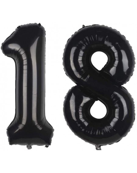Balloons 40 Inch Black 18 Foil Mylar Number Balloons for 18th Birthday Anniversary Party Decoration Supplies - Black - CX19DE...
