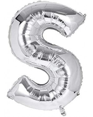 Balloons 40 Inch Silver Large Foil Helium Alphabet Letter Balloon Wedding Party A-Z (S) - S - C211G6VA0J9 $11.12