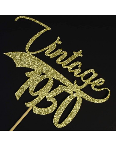 Cake & Cupcake Toppers Vintage 1950 Cake Topper for 70th Birthday Wedding Anniversary Party Decorations Gold Glitter - C3197R...
