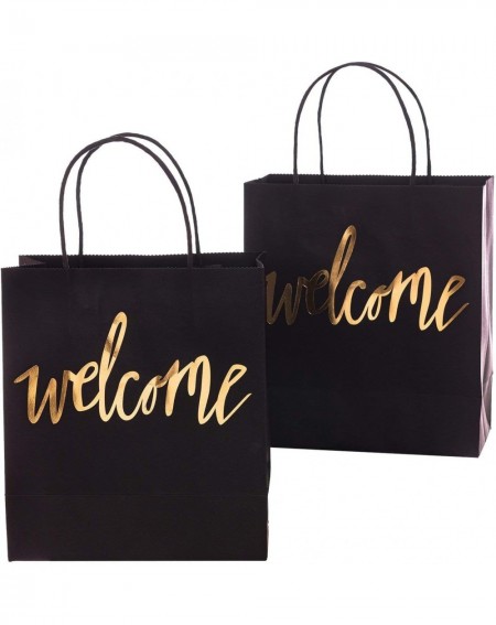 Favors Black Gold Welcome Bags Set of 12 for Wedding Party Gift Bags for Hotel Guests- Weekend Destination Wedding Favors (Bl...