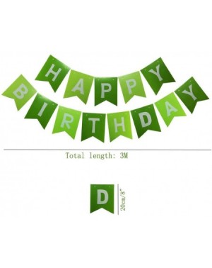 Party Packs Happy Birthday Banner with Paper Flowers Paper Flag Balloons for Birthday Decorations (C04-Green) - C04-green - C...