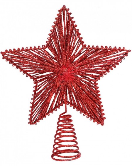 Tree Toppers Glittered Christmas Star Treetop Hallow Wire Star Christmas Topper Xmas Tree Decoration Star for Christmas Tree ...