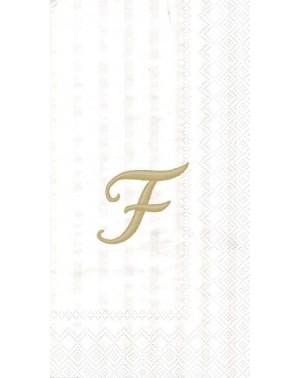 Tableware 3-Ply Paper Ivory Monogram- 16 Count Guest Towel Napkins Letter F- Set of 2 - CK12ODJEBZA $14.89