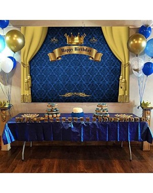 Photobooth Props 7x5ft Royal Prince Backdrop King Gold Curtain Background Baby Shower Happy Birthday Party Cake Dessert Table...