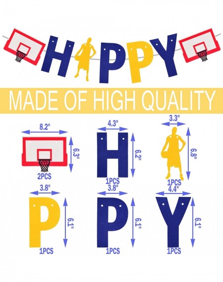 Banners Basketball Theme Happy Birthday Banners - Cute Happy Birthday Basketball Banners for boys - Basketball Theme Party De...