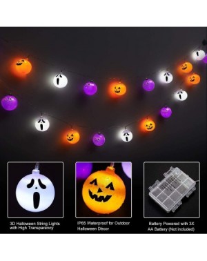 Outdoor String Lights Halloween Lights Pumpkin Bat Ghost & 2 Pack Halloween Lights Outdoor - CU19I2W0R93 $45.12