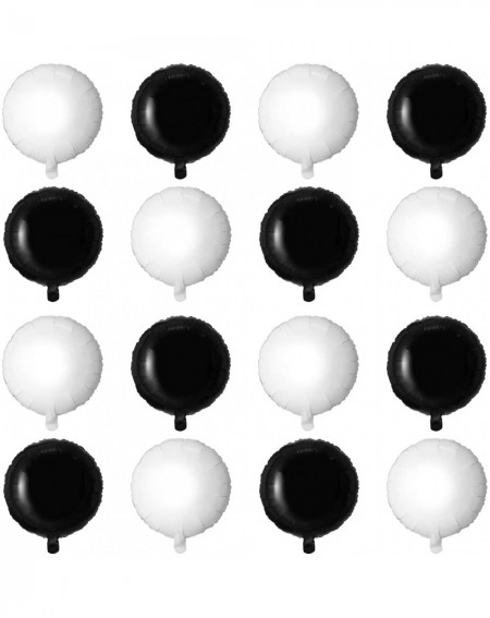 Balloons 18" Black and White Round-Shaped Foil Balloons Mylar Helium Balloons for Wedding Baby Shower Birthday Party Decorati...