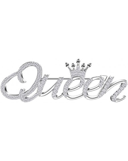 Balloons Fashion Crystal Crown Queen Brooch Pin for Women- Elegant Bridal Corsage Brooch Pin Jewelry - CF192MHKNDQ $8.12