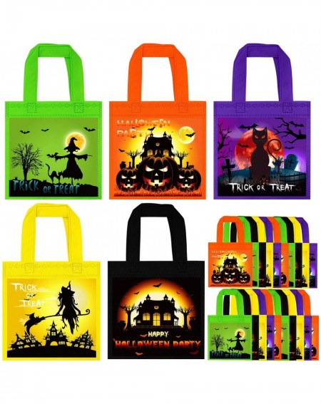 Party Packs 25 Packs Halloween Goodies Bags Halloween Non-woven Candy Bags with Handles Halloween Gift Bags Halloween Goody B...