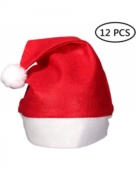 Party Hats Christmas Hats Santa Hats Classic Red Cap for Adult Kids Xmas Party 12 pcs - CJ18I67CLX7 $20.11