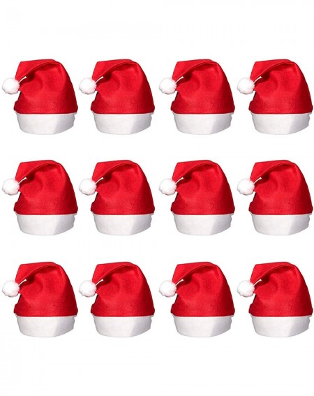 Party Hats Christmas Hats Santa Hats Classic Red Cap for Adult Kids Xmas Party 12 pcs - CJ18I67CLX7 $20.11