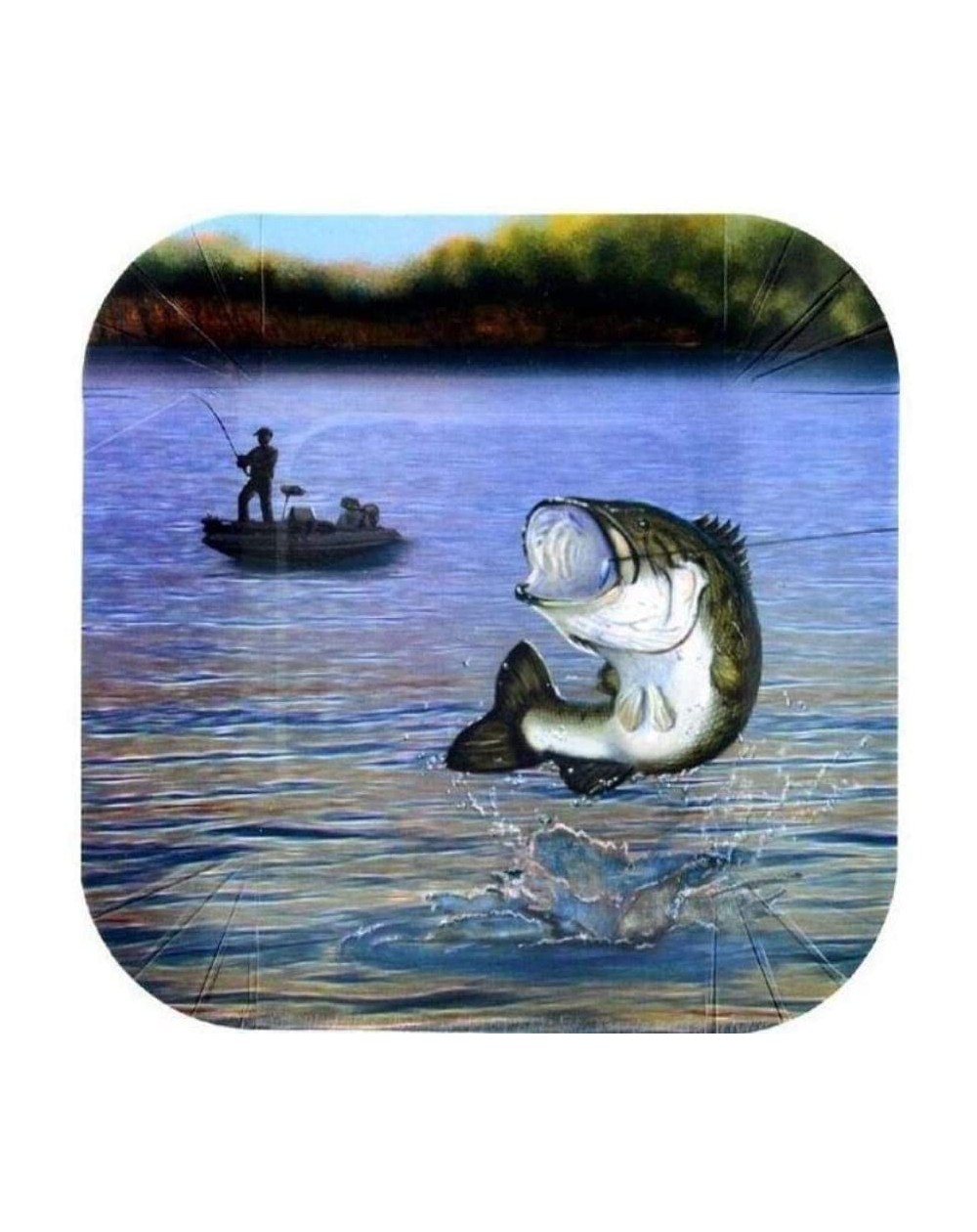 Party Tableware Fishing Dessert Plate (7"- Square- Paper Plates - 8 Pack) Gone Fishin' Party Collection - C312J6KS1K7 $11.18