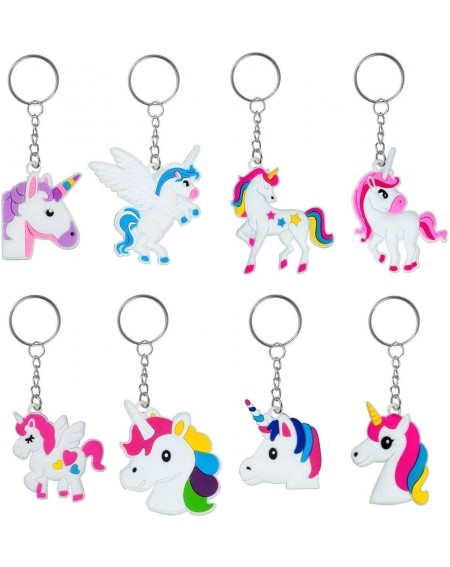 Party Favors 48 Pack Rainbow Unicorn Keychains Key Ring Decoration Birthday Party Favor Supplies - CP186IIZDAD $9.71