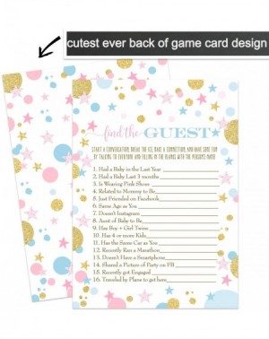 Party Games & Activities Gender Reveal Party Games (25 Cards) Baby Shower Find The Guest - Lets Mingle and Meet - Fun Convers...