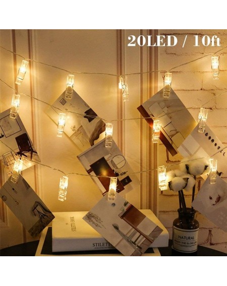 Indoor String Lights Photo Clips String Lights 15.25 Ft 20 LED Fairy String Lights with Clips for Hanging Pictures- Cards-Art...