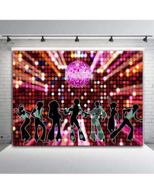 Photobooth Props 70s 80s 90s Disco Fever Dancers Party Decorations Photography Backdrop 7x5ft Vinyl Let's Glow Crazy in The D...