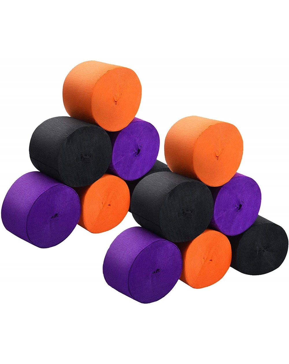 Party Favors 360 Feet Halloween Crepe Party Streamers 12 Rolls 3 Colors Purple Black Orange for Hallowmas Party Crafts Decora...