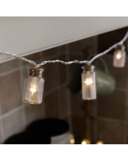 Indoor String Lights LED String Light- Vintage Glass Jar LED String Lights Mason Jar Fairy Lights- Battery Operated- 7.2ft - ...