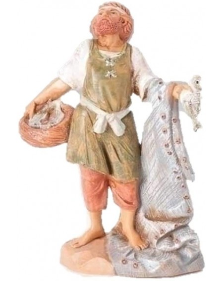 Nativity Hiram the Fisherman Italian Nativity Villager Figurine - CT111SM0YC5 $52.97
