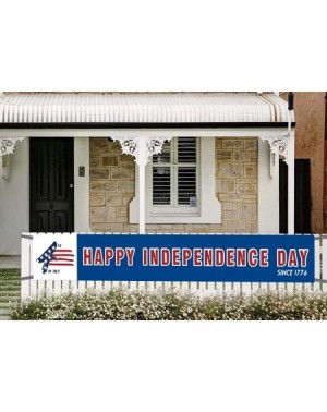 Banners Happy Independence Day Banner- Large 4th of July Banner- Independence Day Decorations for Indoor Outdoor(9.8 X 1.6 fe...