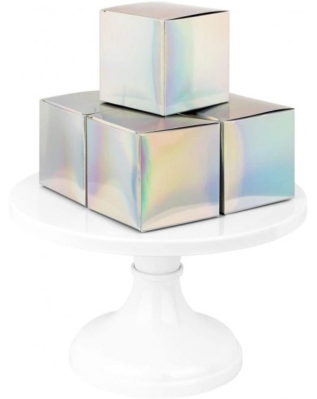 Favors Iridescent Party Favor Boxes- 3 x 3 x 3 inch- 50 Pack- Holographic Foil Treat Boxes- Gift Tuck Box for Party Favors- C...