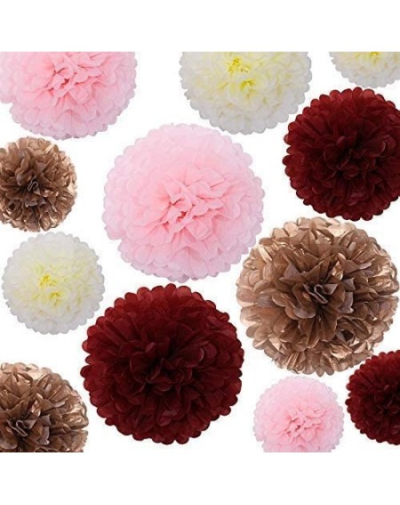 Tissue Pom Poms Rose Gold Party Decorations Set 56 Piece Party Supplies with 18" Balloons- Tissue Paper Pom Poms- Tassels and...