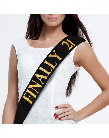 Adult Novelty Finally 21 Sash - Birthday Sash & Hilarious Birthday Gag Gift for Men and Women & Retirement Parties. Fits All ...