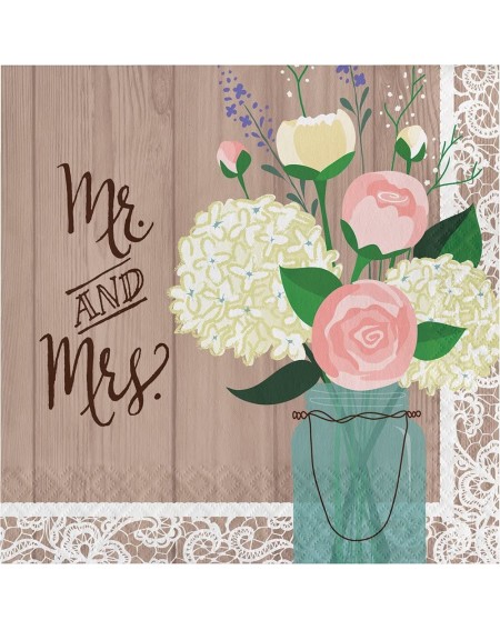 Tableware 192-Count Paper Lunch Napkins- Mr. and Mrs. Rustic Wedding - CG11WHT9AUT $37.38