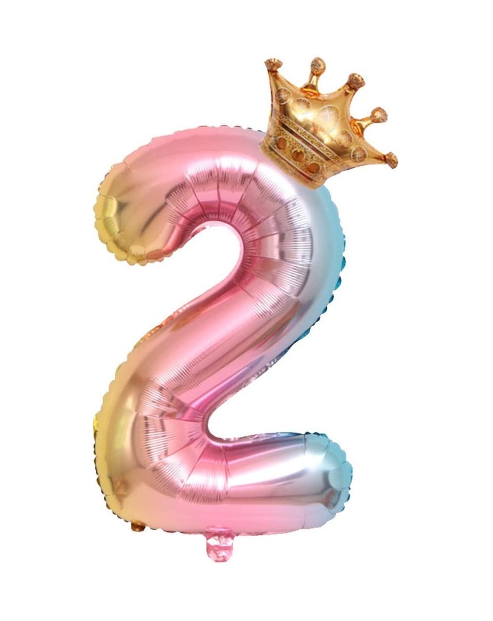 Balloons Aluminum Film 32 Inch Digital Crown Foil Number Balloons Gradient Color Digital Balloon Birthday Party Decoration Ba...