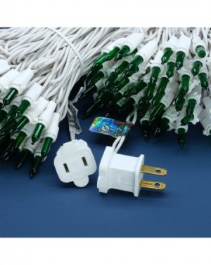 Outdoor String Lights Green Incandescent Christmas Lights- 66 Ft White Wire 200 Mini Lights- UL Certified Holiday String Ligh...