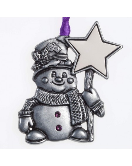 Ornaments Personalized Pewter Birthstone Snowman Ornament- February - February - CG18LNMWWMS $28.78
