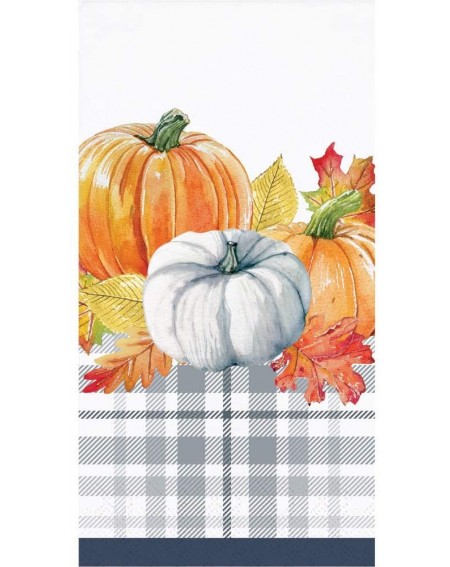 Tableware Fall Pumpkin Harvest Guest Towels - 32 CT - Thanksgiving Elegance Design - Decorative Paper Napkins for Buffet Kitc...