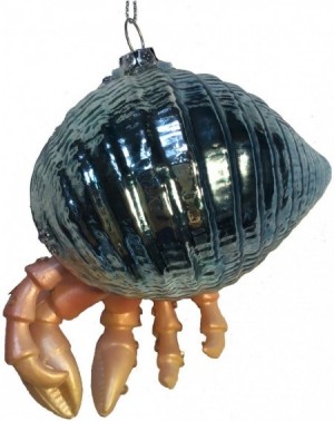 Ornaments Blown Glass Embellished Hermit Crab Christmas Ornament- Multi- One Size - CK126UCK63T $25.91