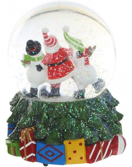 Snow Globes Glass Snow Globe Polystone Water Globe with Music. - Santa and Snowman - CZ18C4SA9QD $18.96