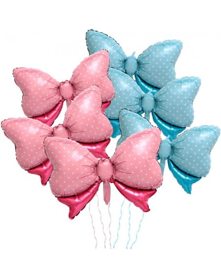 Party Favors 6 Pcs Bowtie Balloon- Pink Bow Balloon and Blue Bow Balloon- Foil Mylar Balloon- Jumbo Balloon for Birthday Part...